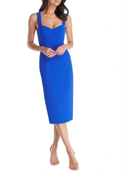 Dress the Population Dresses & Skirts - Dress the Population Nicole Sweetheart Sheath Dress Size Medium Blue